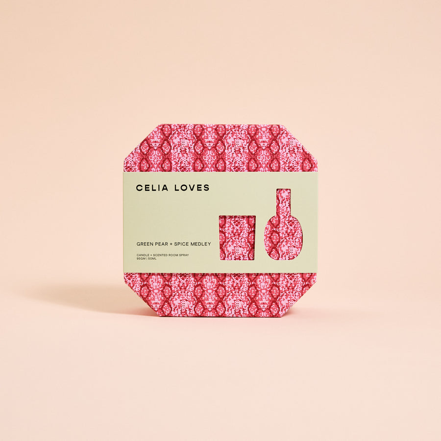 PREORDER Green Pear & Spice Medley - Candle & Room Spray Duo Set